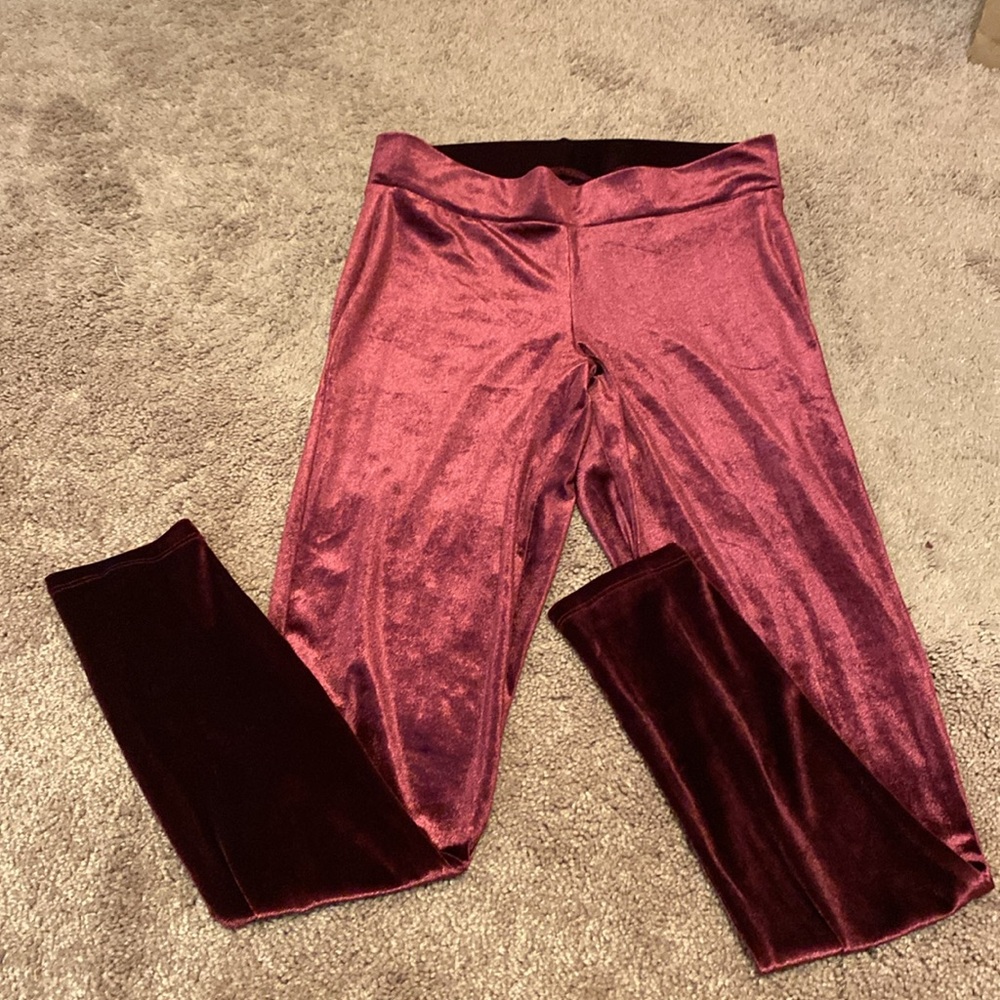 Torrid | Wine Colored Velvet Leggings Size 00